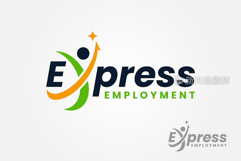 Express Job设计模板。快递物流交付。积极健康的人矢量插图